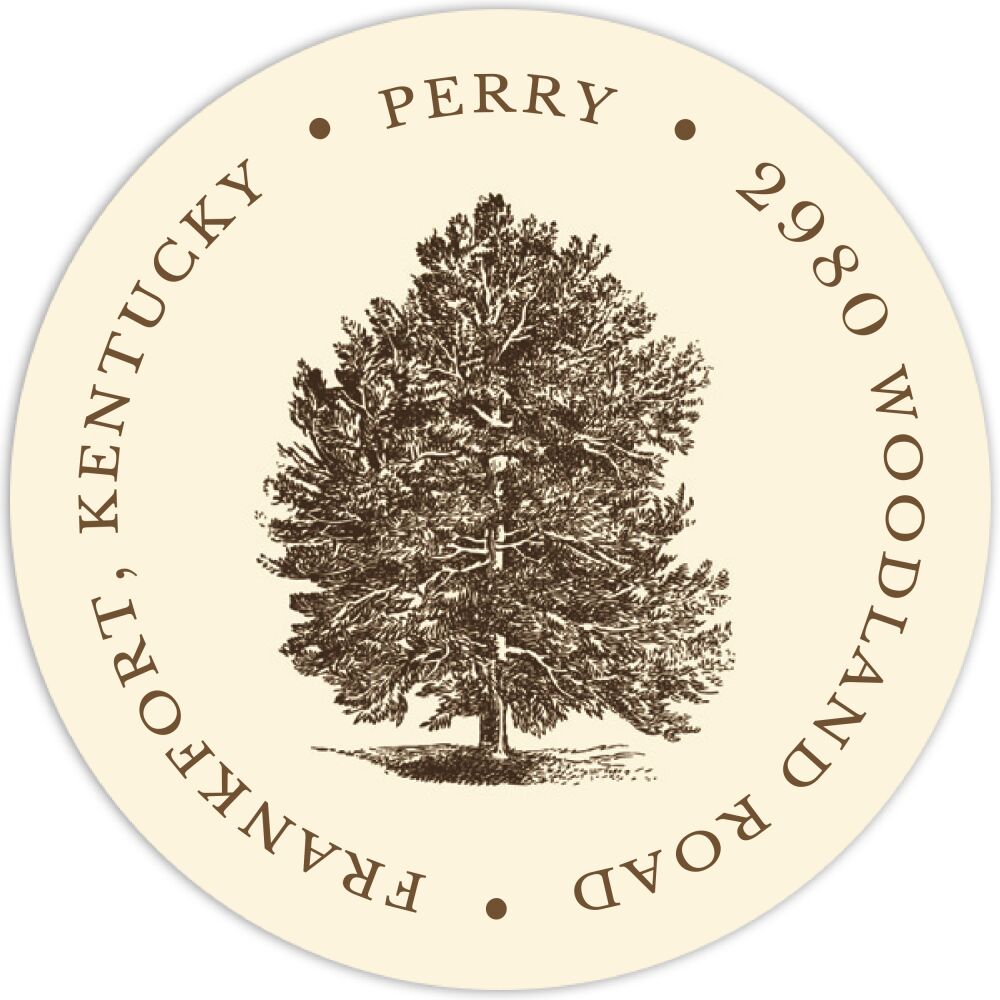 Shade Tree Winter Round Address Label