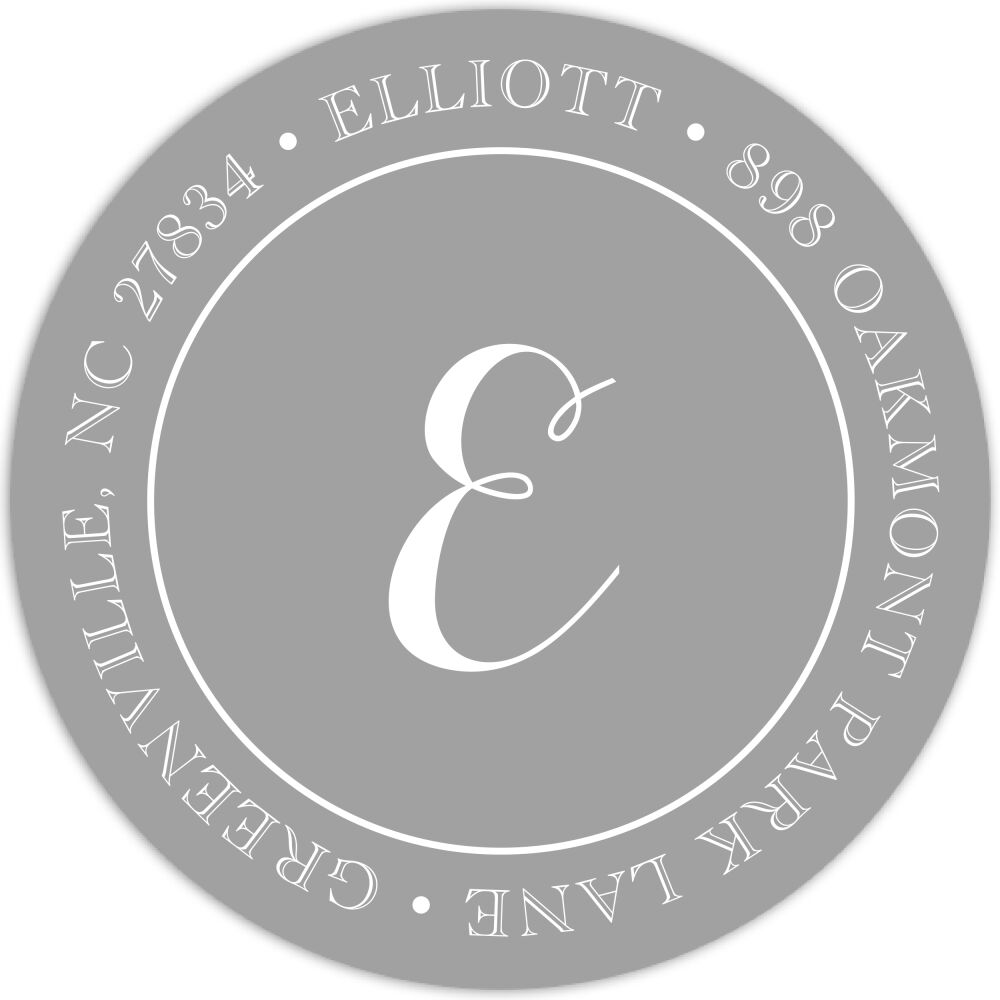 Silver Rehearsal Dinner Round Address Label