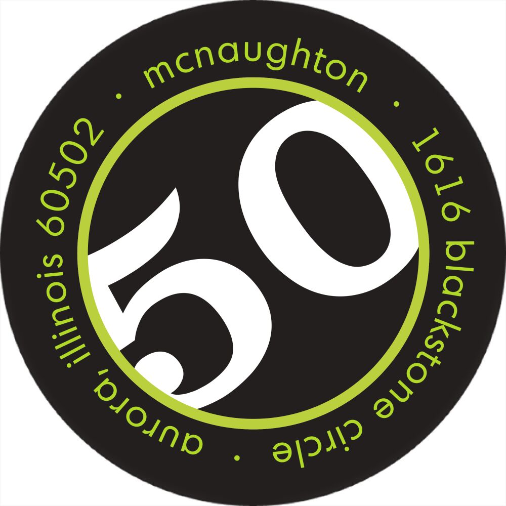 Big Birthday White On Black Round Address Label