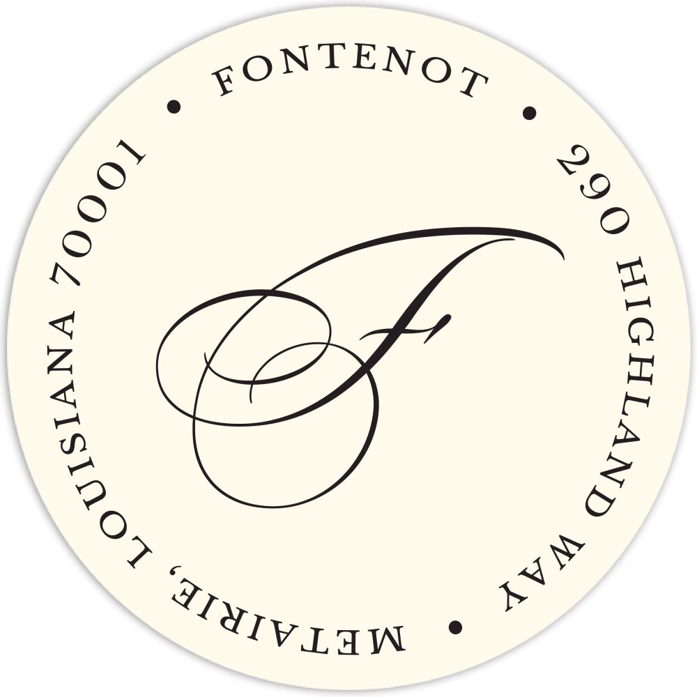 Ivory Round Address Label