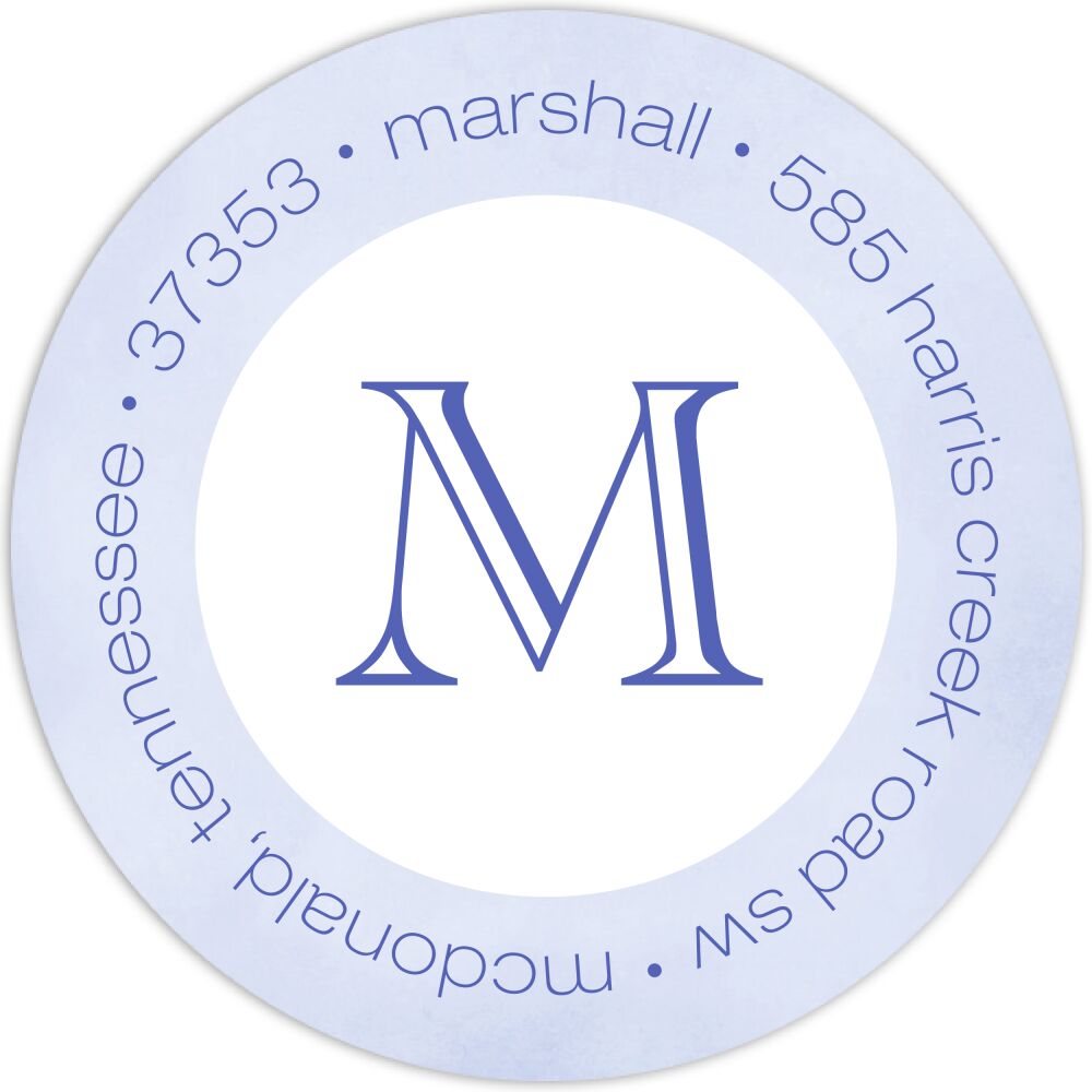 Watercolor Tide Round Address Label