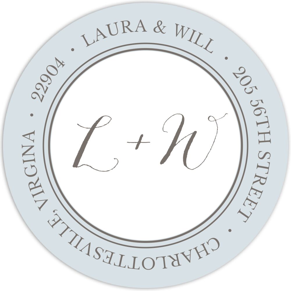 Lettered Love Round Address Label