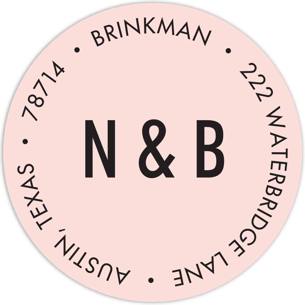 Engaged Ribbon Blush Round Address Label
