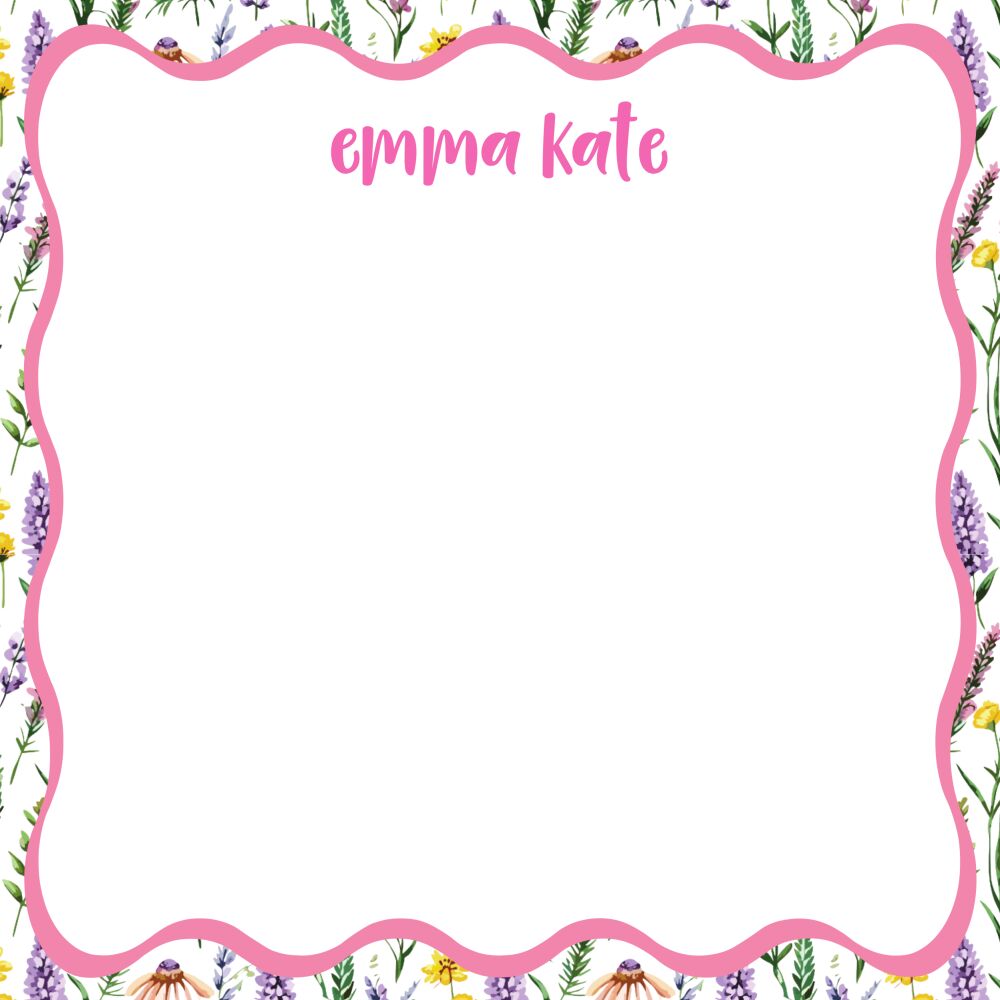 Floral Whimsy Square Notepad