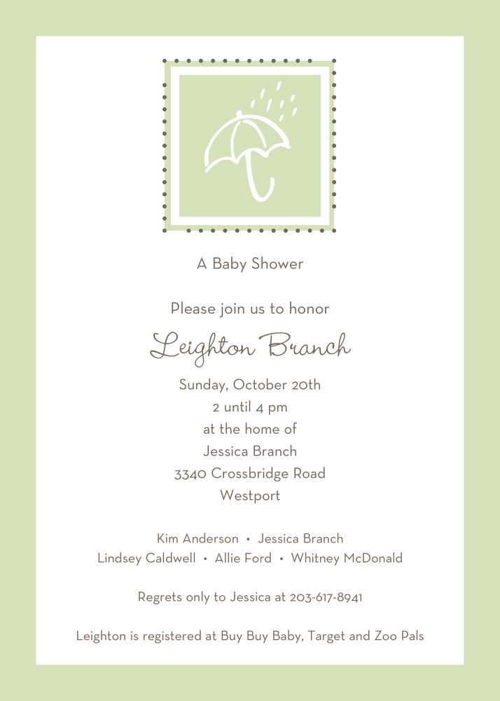 Shower of Blessings Leaf Invitation