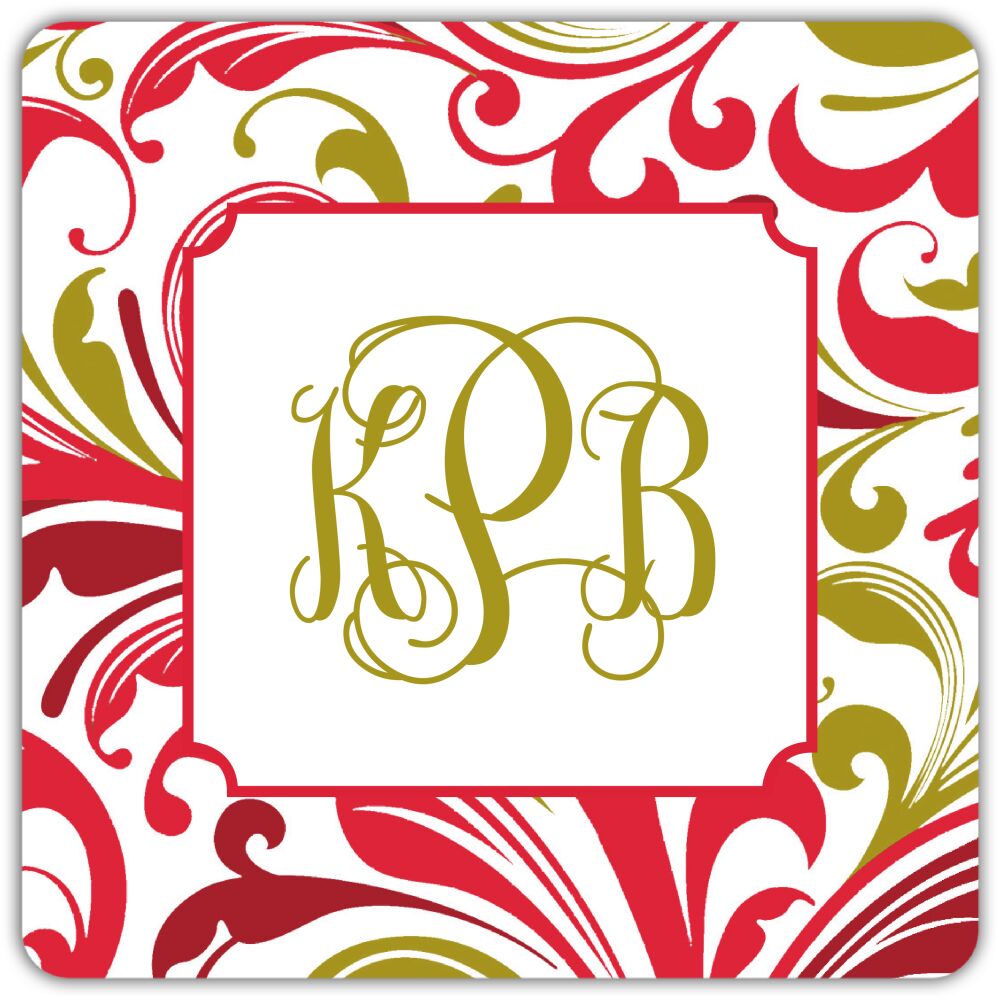 hip floral poppy Personalized Coaster