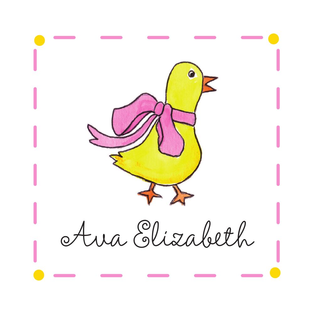 Duckling In Pink Enclosure Card