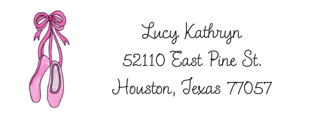 Ballerina Girl Return Address Sticker