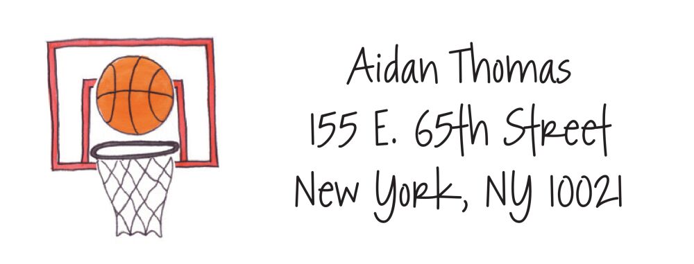 Basketball Star Return Address Sticker