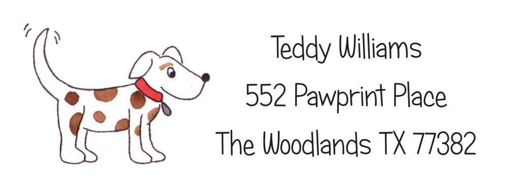 Puppy Dog Return Address Sticker