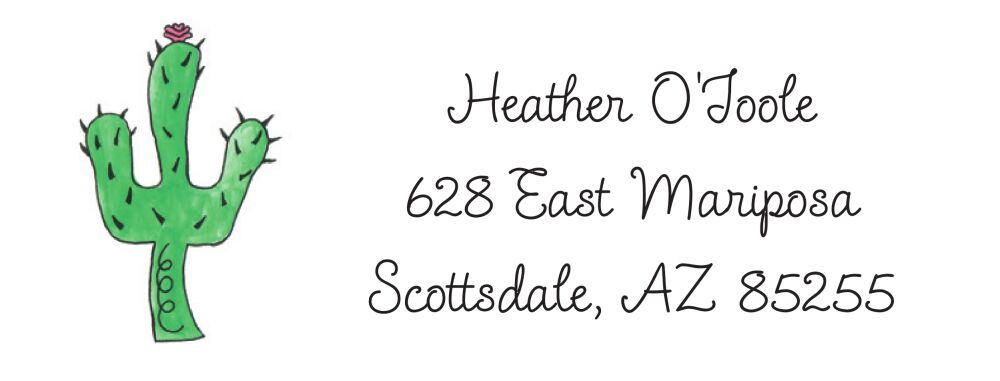 Blooming Cactus Return Address Sticker