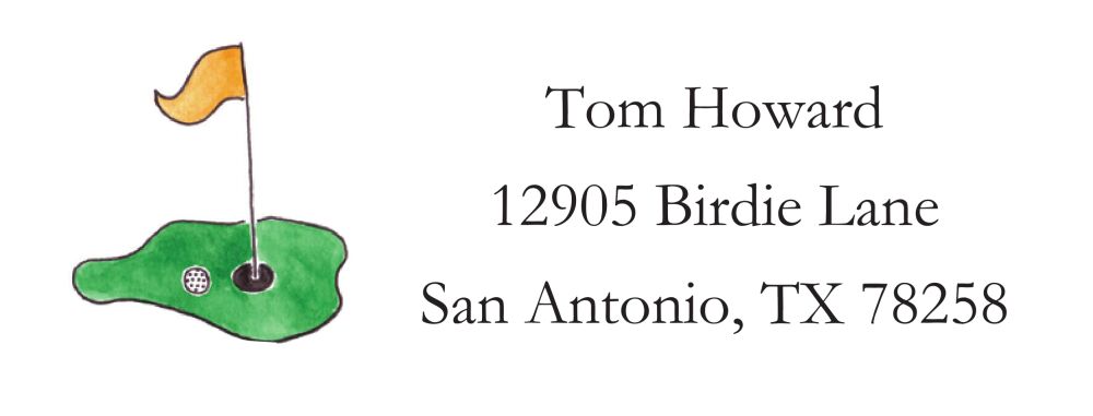 Tee It Up Return Address Sticker