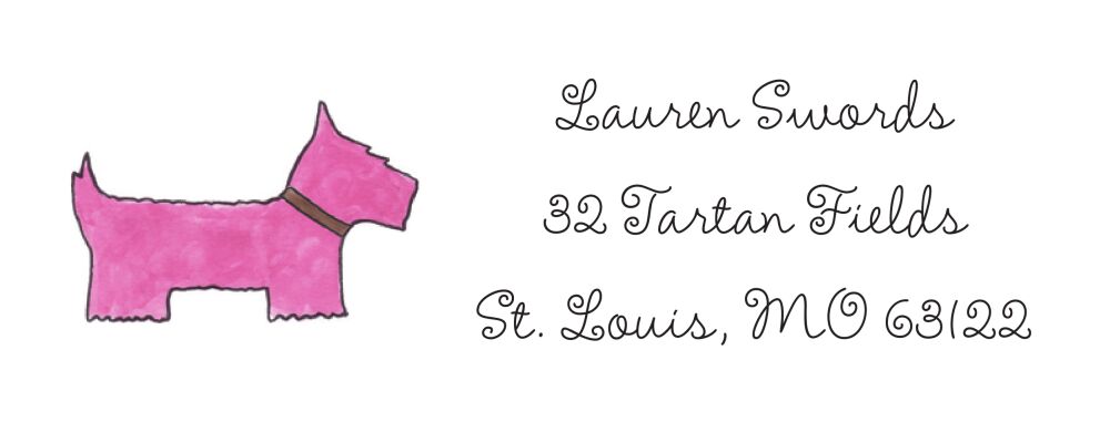 Preppy Pups In Pink Return Address Sticker