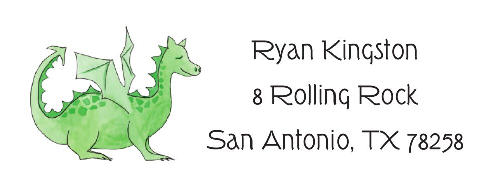 Green Dragon Return Address Sticker
