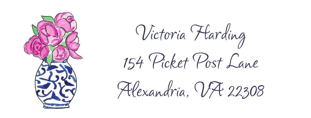 Pink Peonies Return Address Sticker