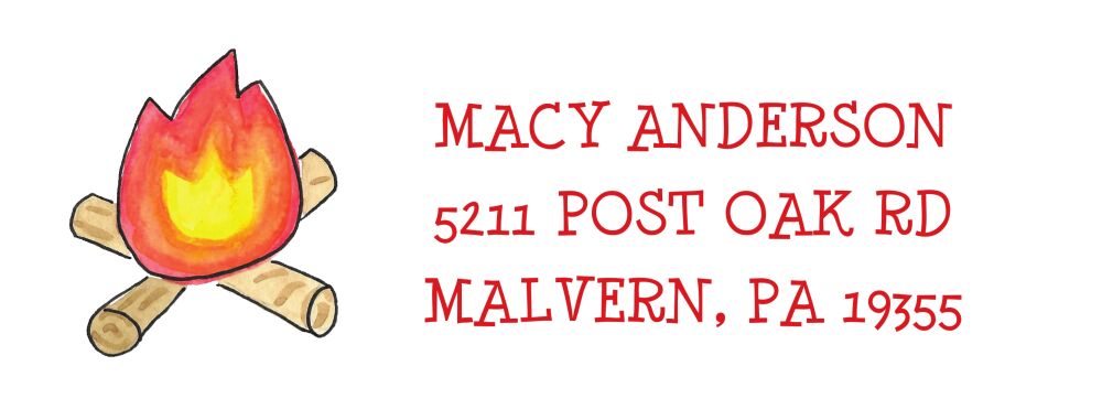 Camp Fire Return Address Sticker