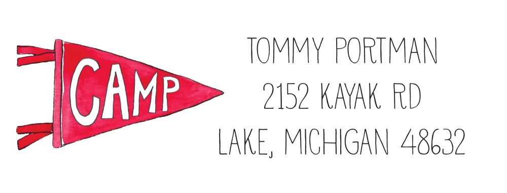 Camp Penant Return Address Sticker