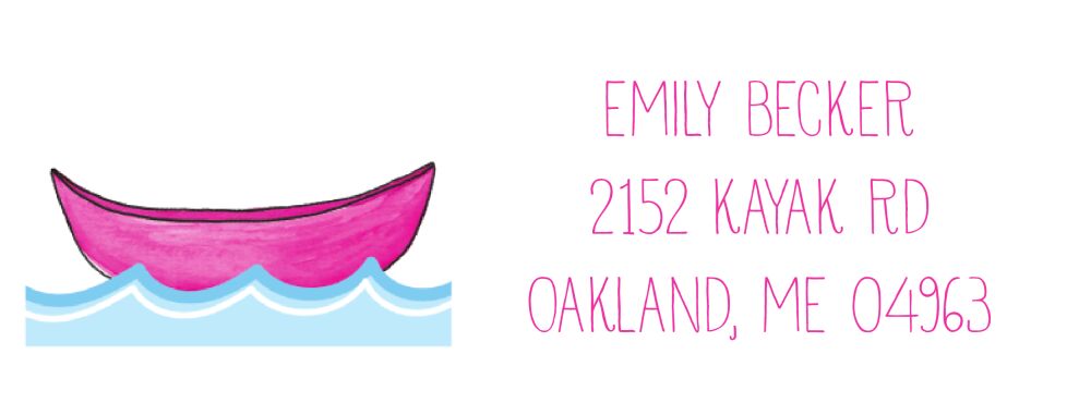 Pink Canoe Return Address Sticker