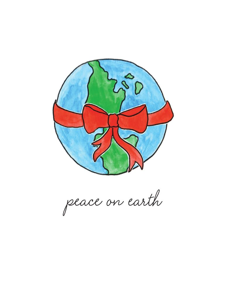 Peace On Earth Small Holiday Greeting Card