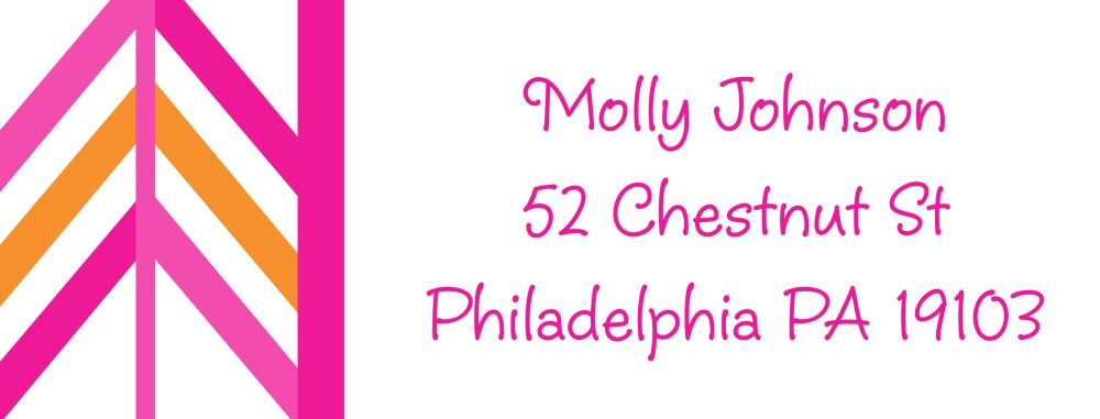 Pink Arrow Return Address Sticker
