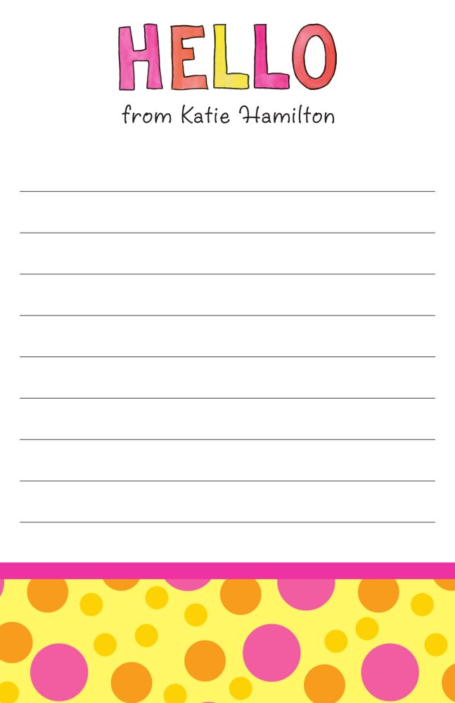 Hello My Name Is Lined Notepad
