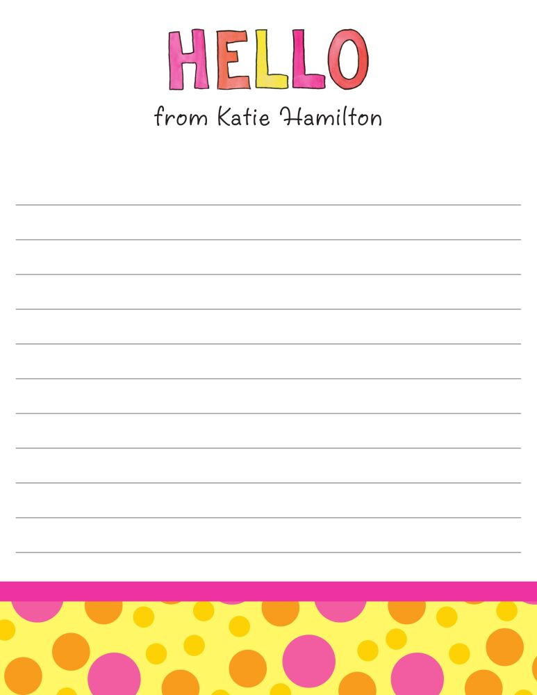 Hello My Name Is Lined Notepad