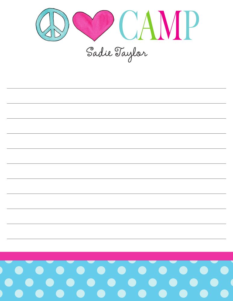 Peace Love Camp Lined Notepad
