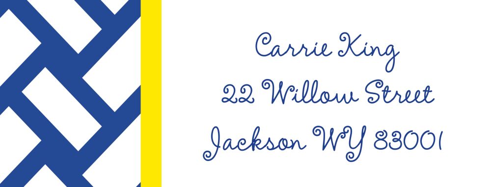 Navy Basketweave Return Address Sticker