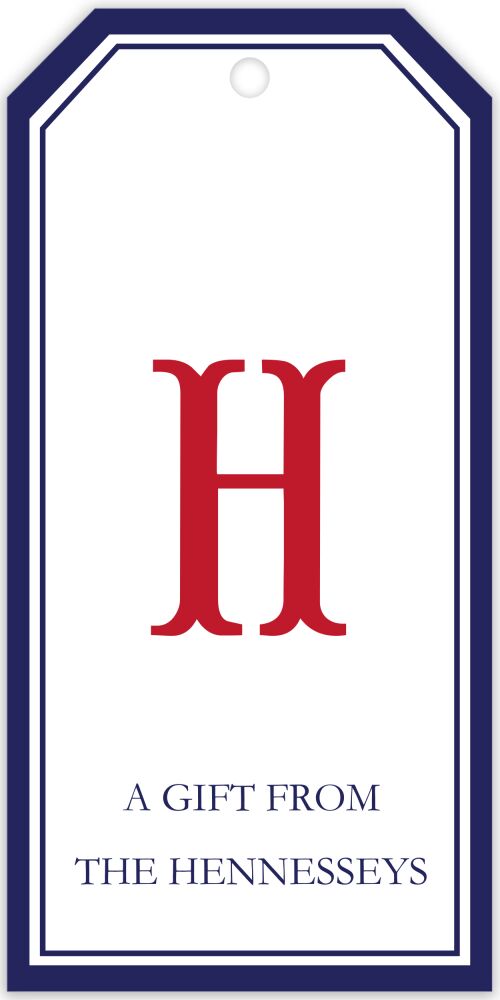 Navy Shells Gift Tag