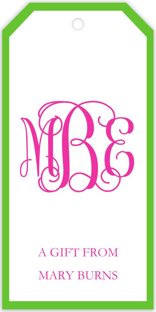 Pink Damask Gift Tag