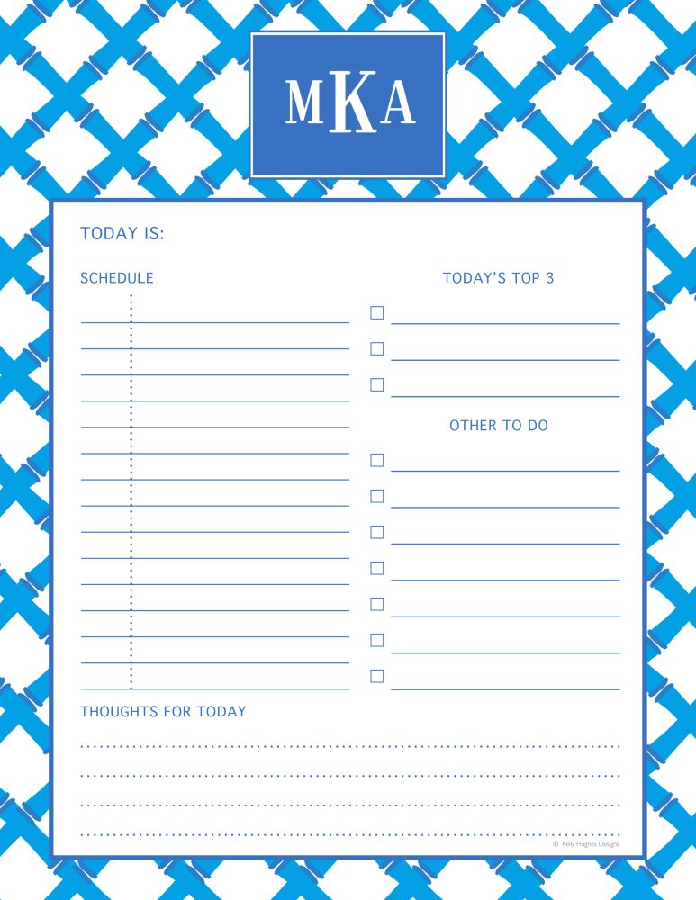 Blue Bamboo Daily Planner Pad 
