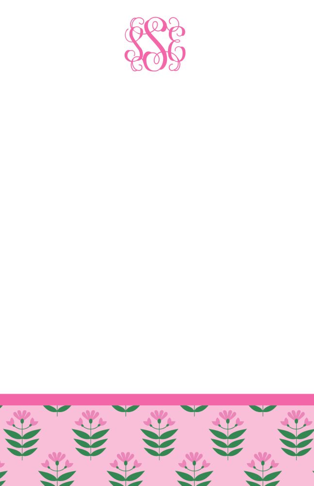 Pink Block Print Notepad