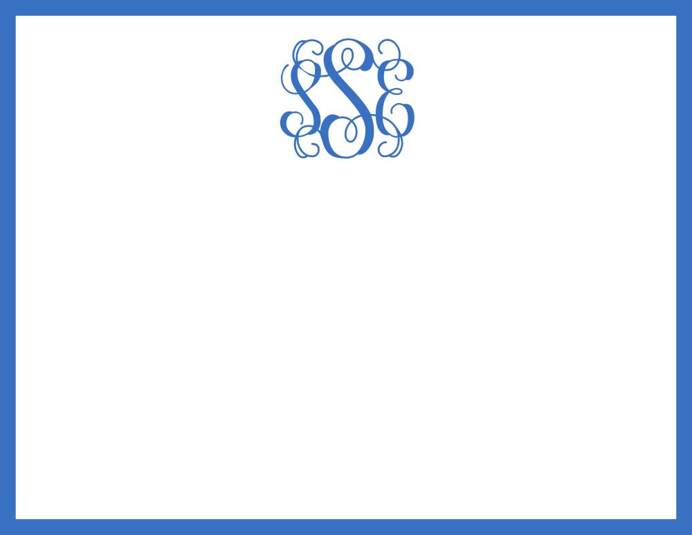 Blue Block Print Flat Note