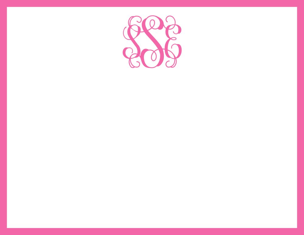 Pink Block Print Flat Note