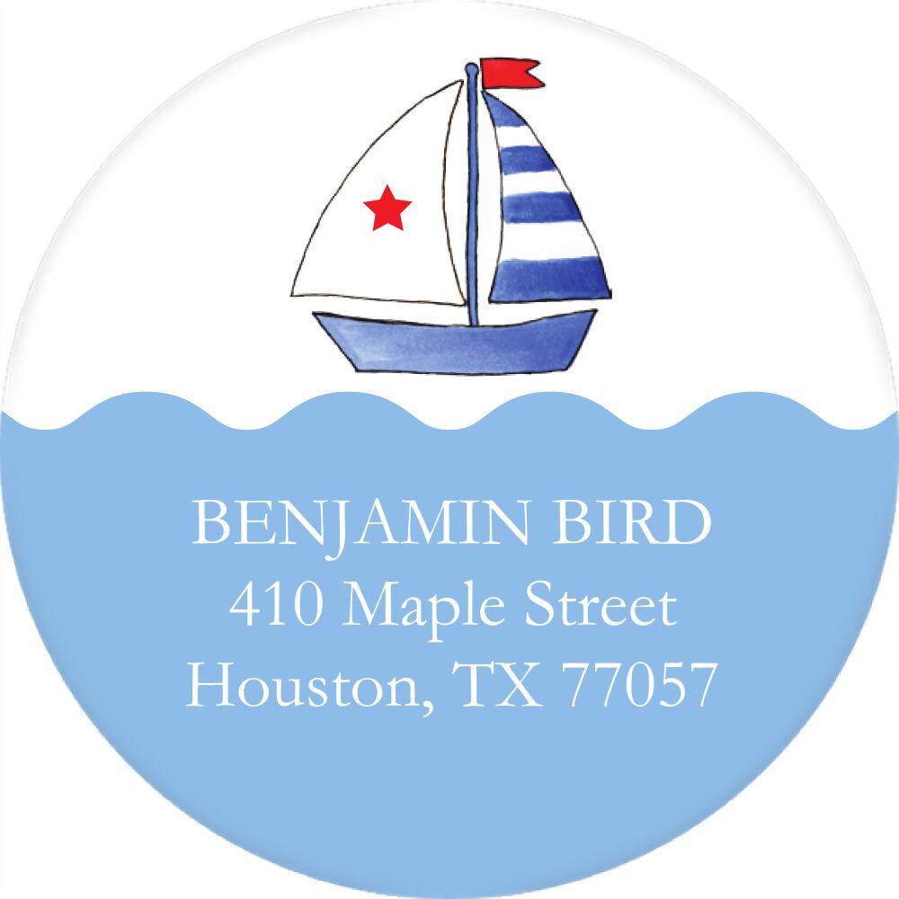 Set Sail Return Address Sticker
