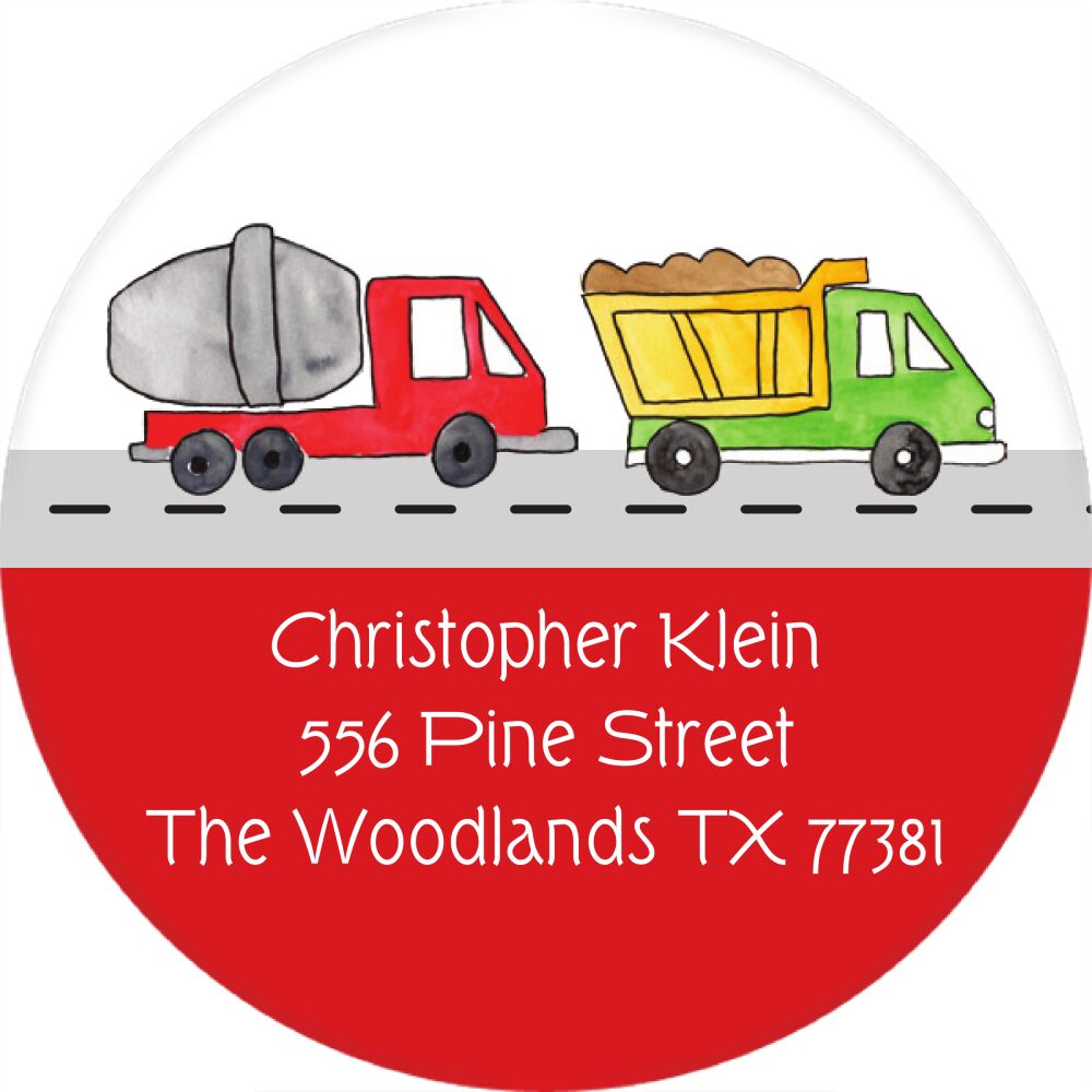 Construction Zone Return Address Sticker