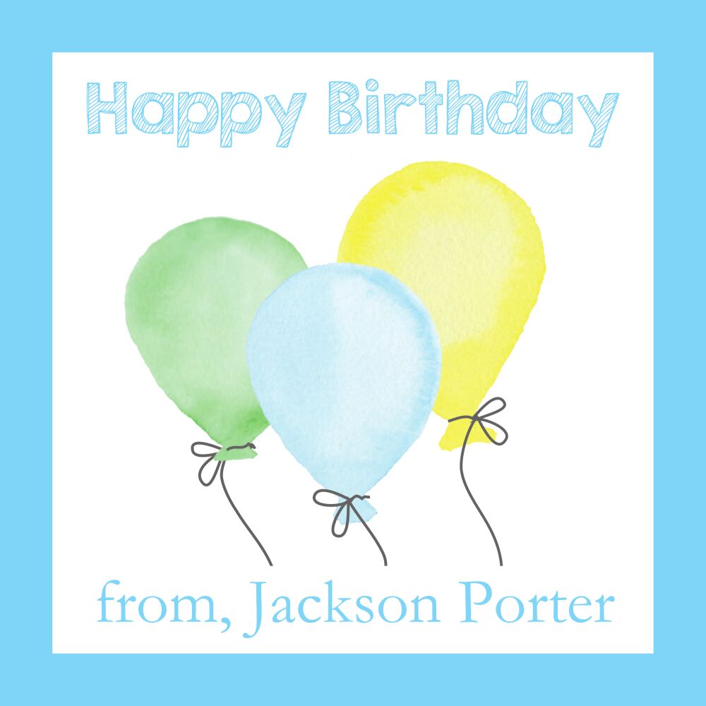 Birthday Wishes Blue Sticker