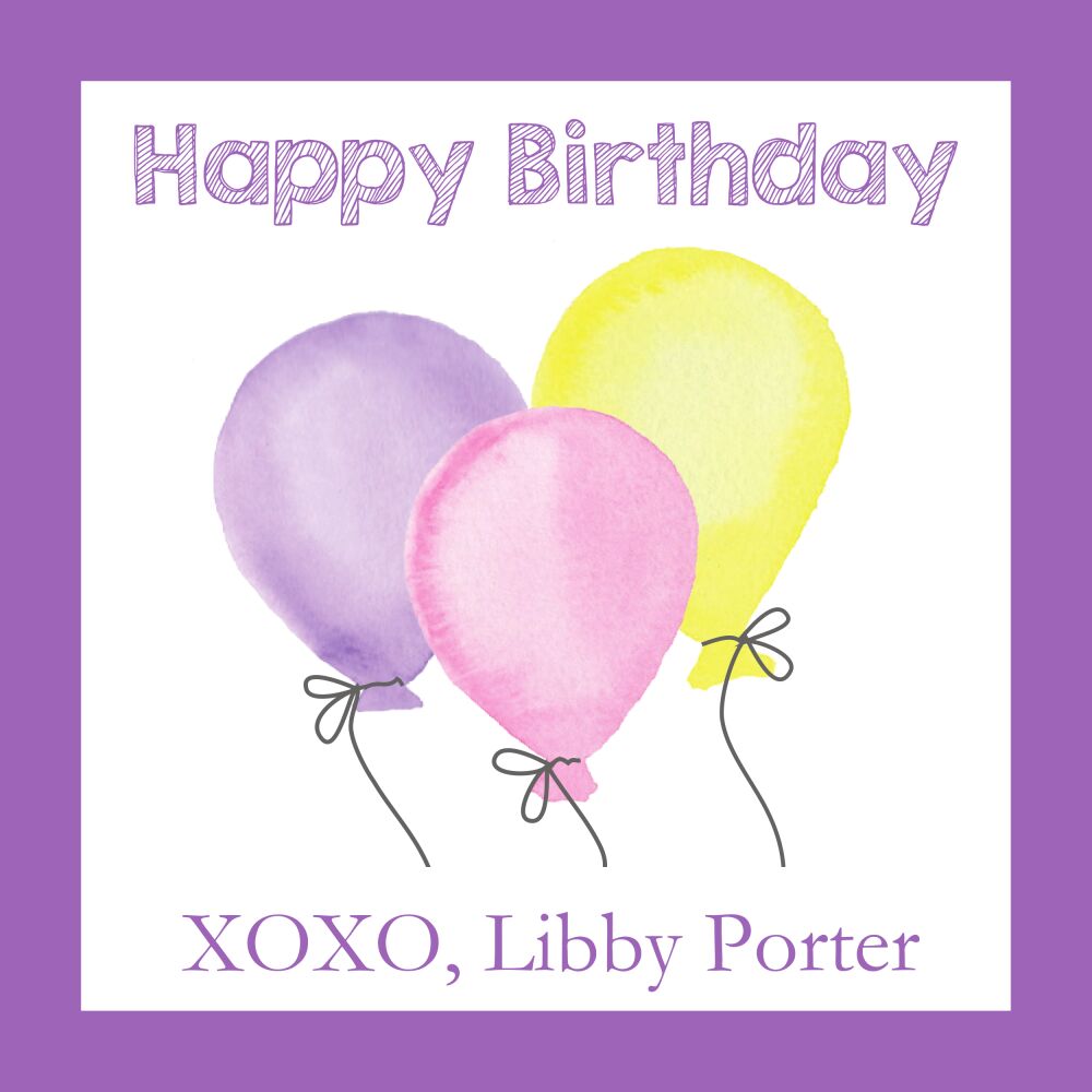 Birthday Wishes Purple Sticker