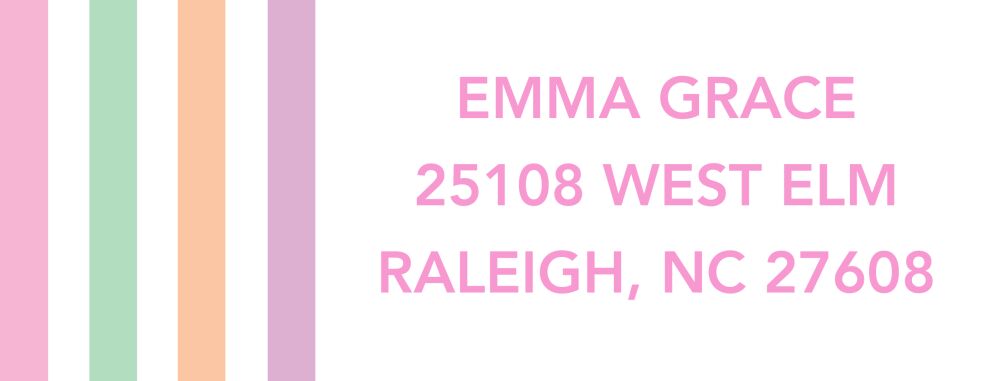 Block Letters in Pink Return Address Sticker