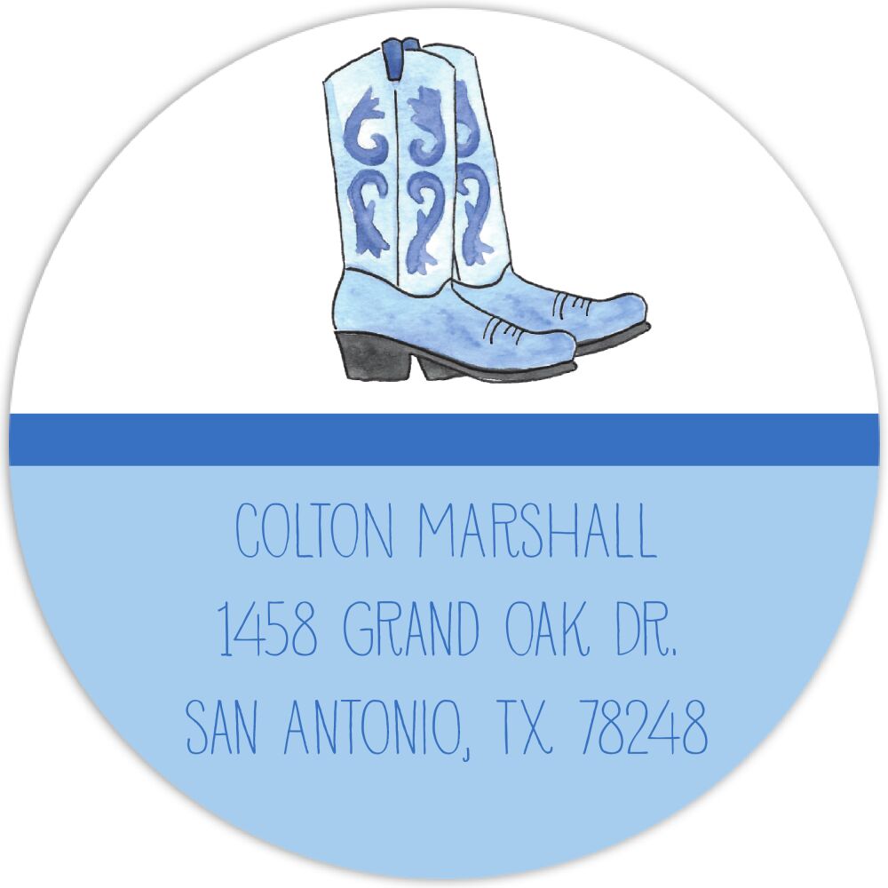 Cowboy Boots Return Address Sticker