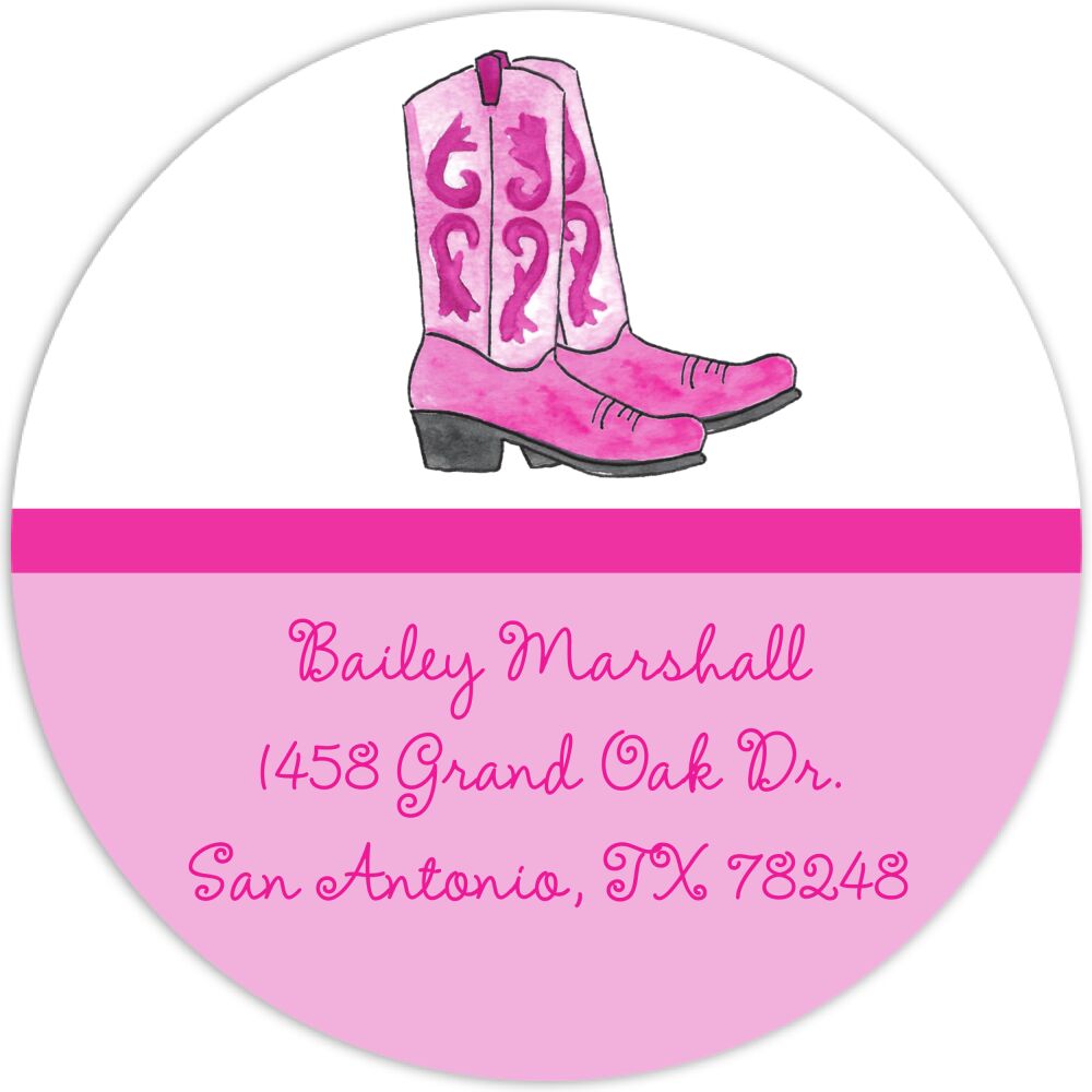 Cowgirl Boots Return Address Sticker