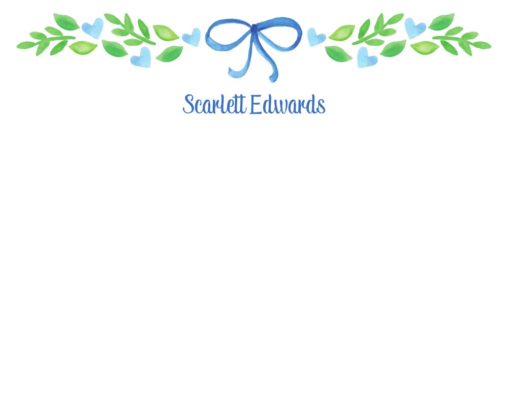 Sweet Blue Floral Flat Note