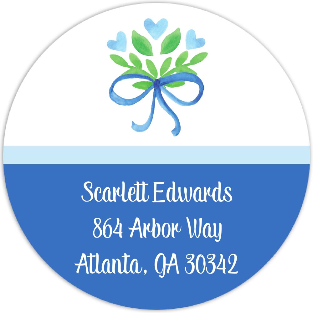 Sweet Blue Floral Return Address Sticker