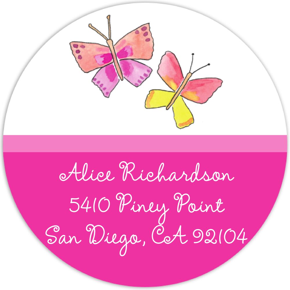 Butterfly Kisses Return Address Sticker