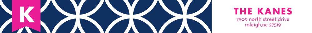 Lattice Posh Navy Wrap-Around Return Address Label