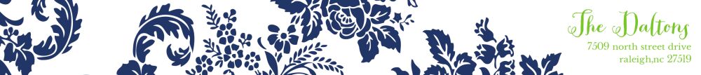 Navy Flourish Posh with Green Ink Wrap-Around Return Address Label