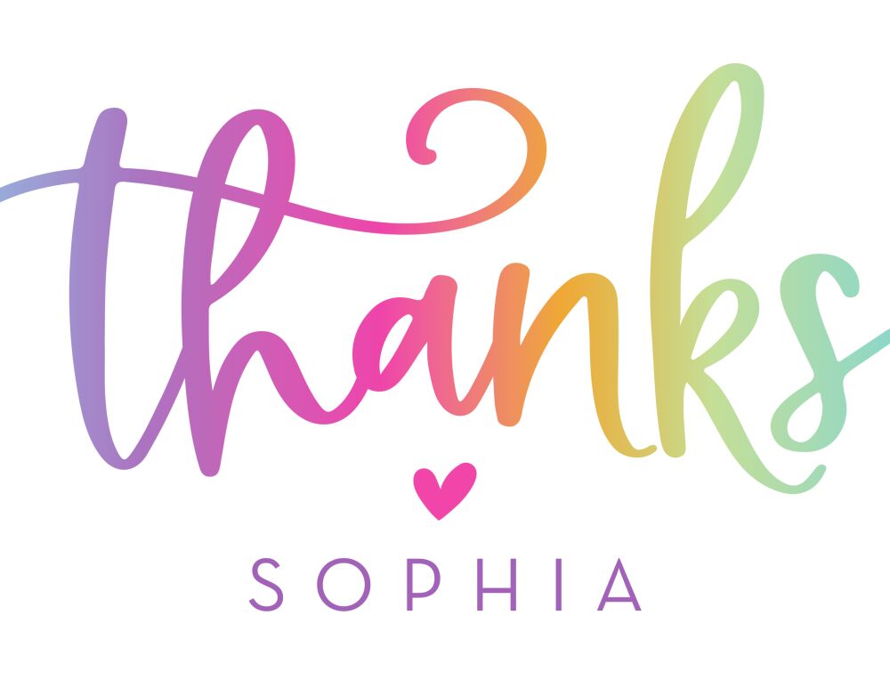 Colorful Thanks Folded Note