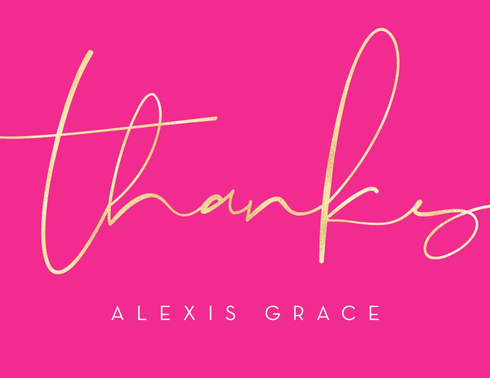 Simple Thanks Pink Folded Note