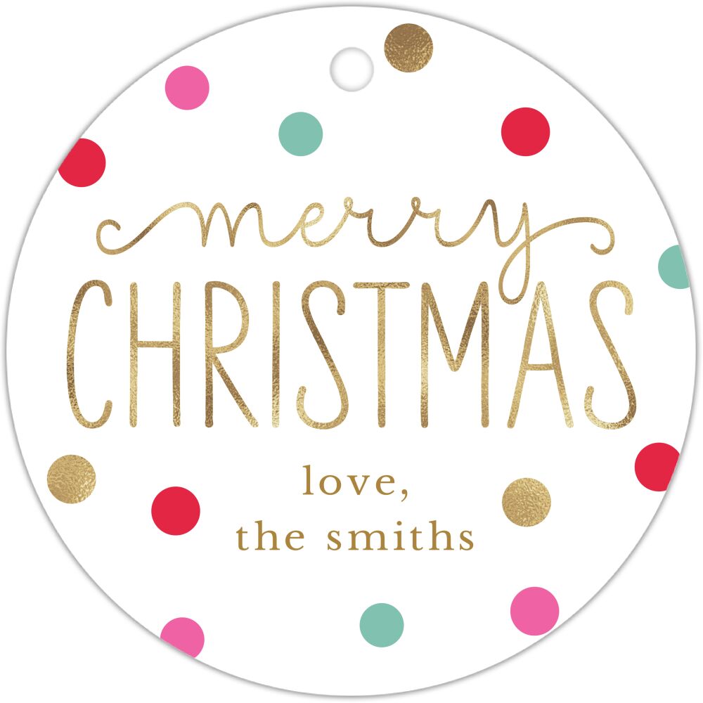 Colorful Christmas Round Hanging Gift Tag