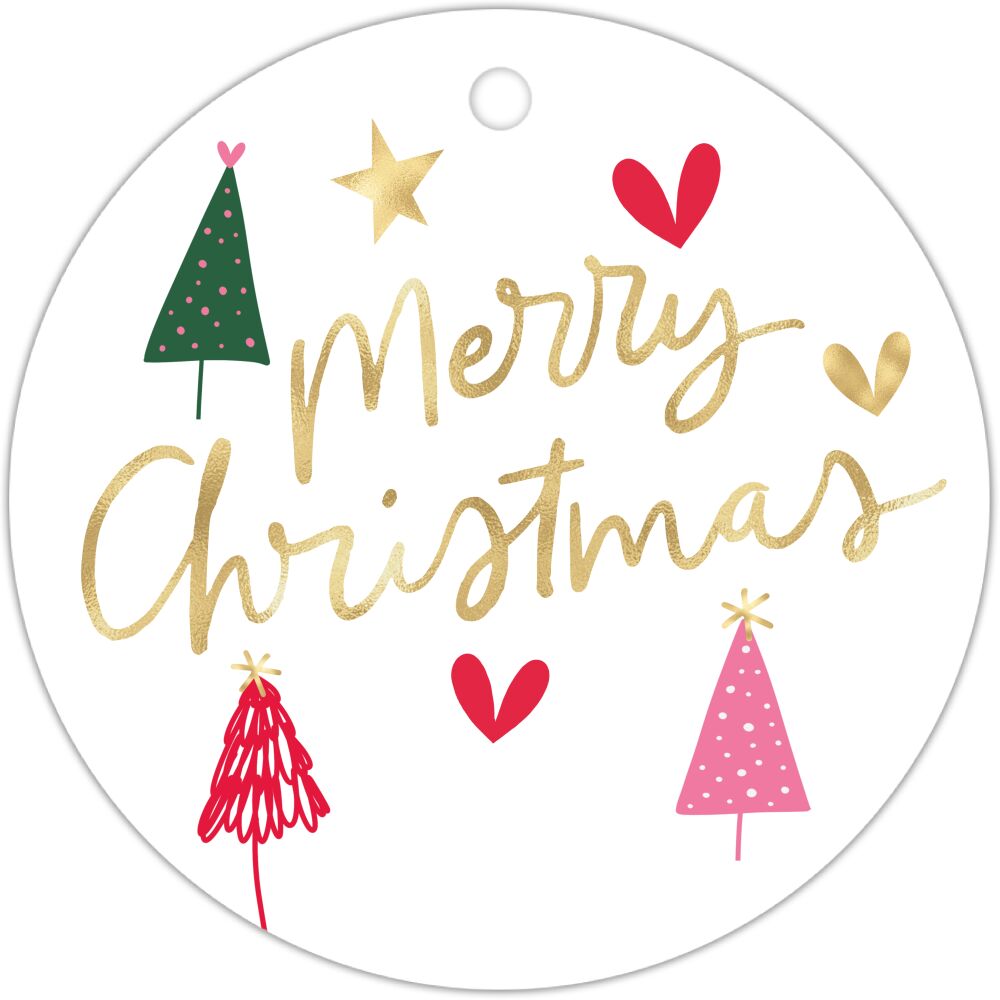Christmas Trees Round Hanging Gift Tag